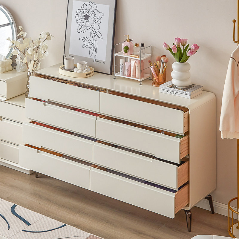 Armoire à huit tiroirs en bois de noyer massif 59,06 po