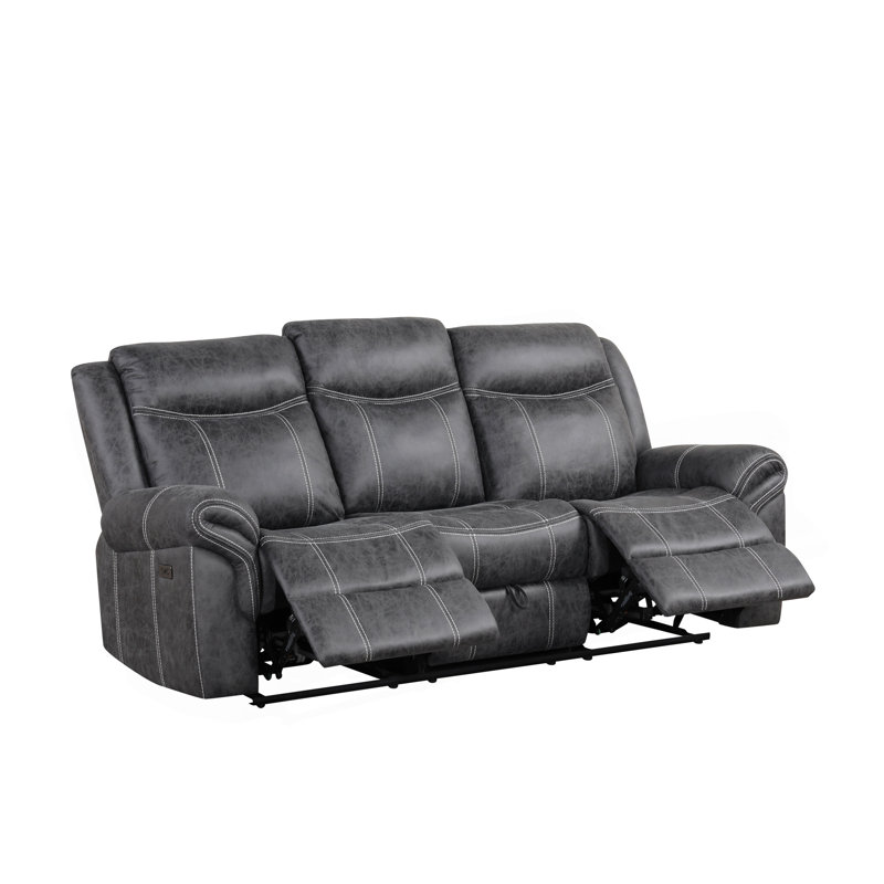 Canapé en microfibre gris foncé Power Motion