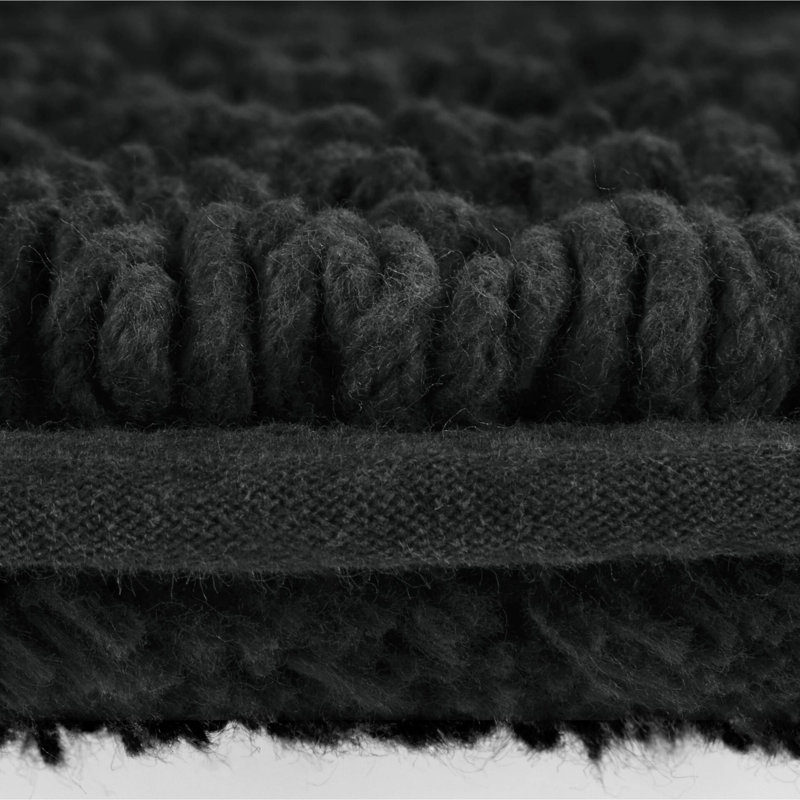 Tapis pour salle de bain 100% coton réversible 3000 g / m² noir 20 x 30 po - et confortable, lavable à la machine, antidérapant, velours moyen