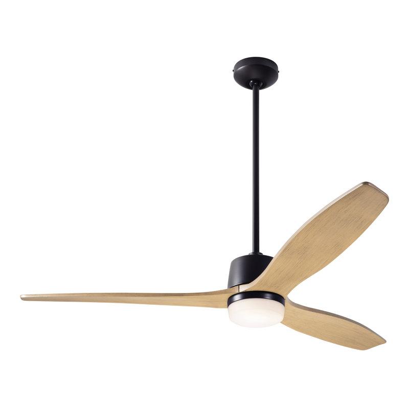 Arbor LED Downrod Ceiling Fan, Wall Control, Dark Bronze, Maple