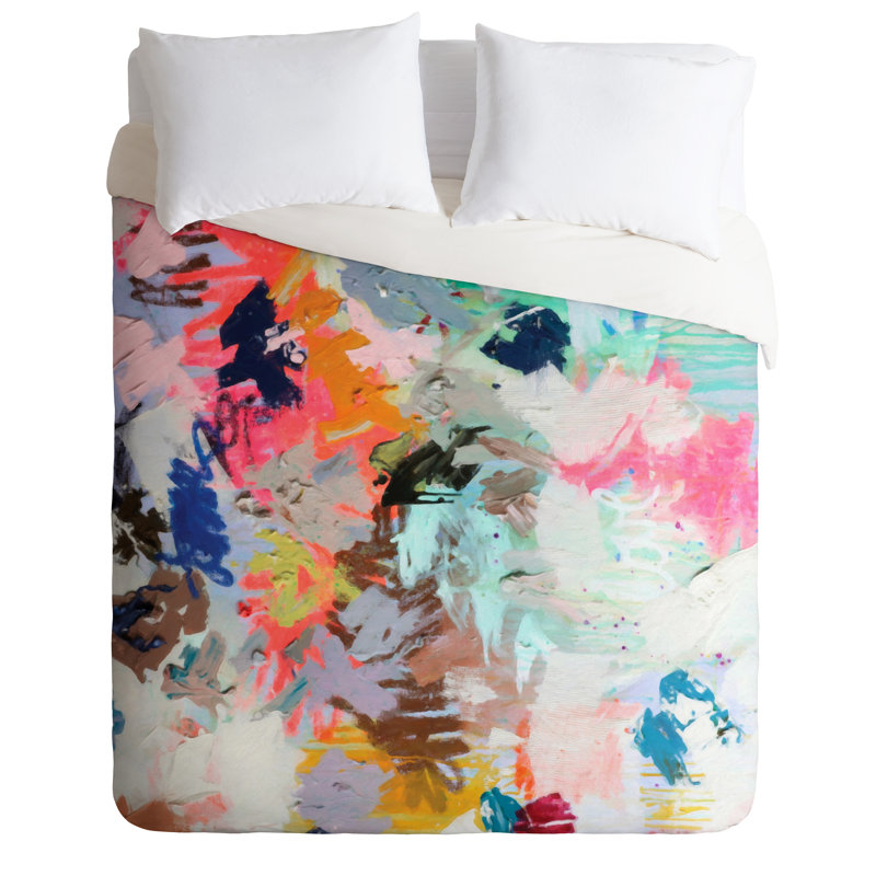 Kent Modern & Contemporary Polyester Abstract Duvet Cover, King, Lightweight