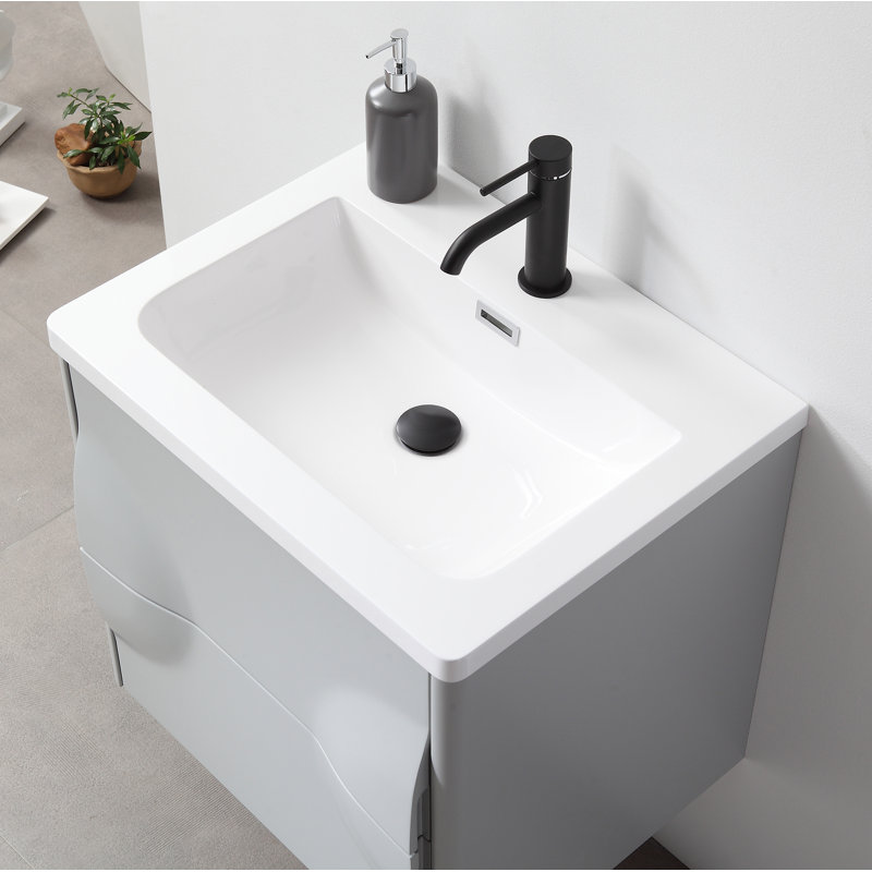 Colmar 24" W Single Wall Mounted Vanity, Light Gray