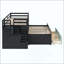 Lit mezzanine avec bureau coulissant et lit gigogne, lit superposé multifonctionnel avec 2 tiroirs de rangement et marches de rangement, jeu de lit et station de travail peu encombrants-131125030-131125034