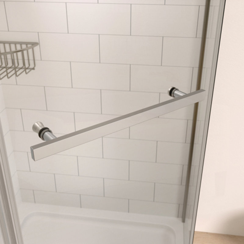 Porte de douche pivotante avec verre trempé de 1/4 po, Chrome chrome