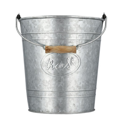 Poubelle galvanisée rustique 2 gallons