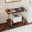 Chariot de rangement et d'imprimante mobile à 2 niveaux avec roulettes verrouillables, tablettes robustes en mélamine et structure en acier durable pour l'organisation à la maison ou au bureau
