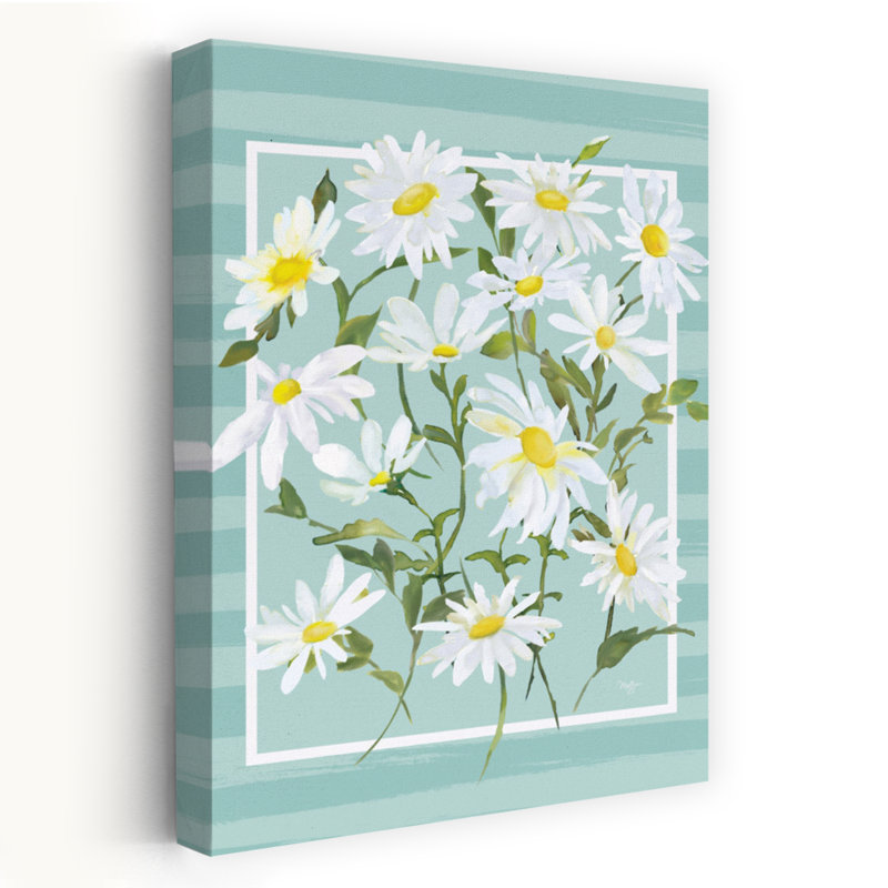 «Daisies And More Daisies», art floral contemporain, H 24 po x l 16 po