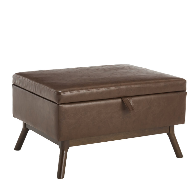Storage Coffee Table,Ottoman, Brown PU