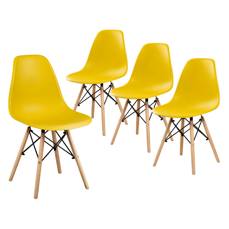 Chaise d'appoint pour bureau de cuisine Josclyn, Jaune