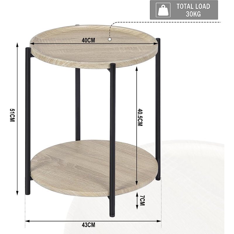 Lyan End Table, Light Woodlook