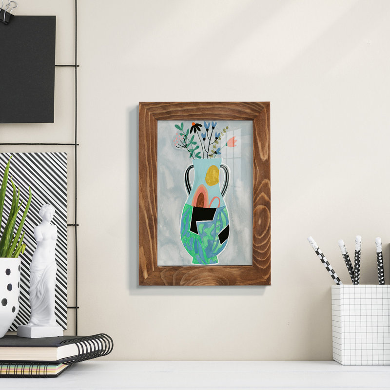 «Geesey Collage Vase I», encadré sur papier, H 7 po x l 5 po x P 1 po, Noyer