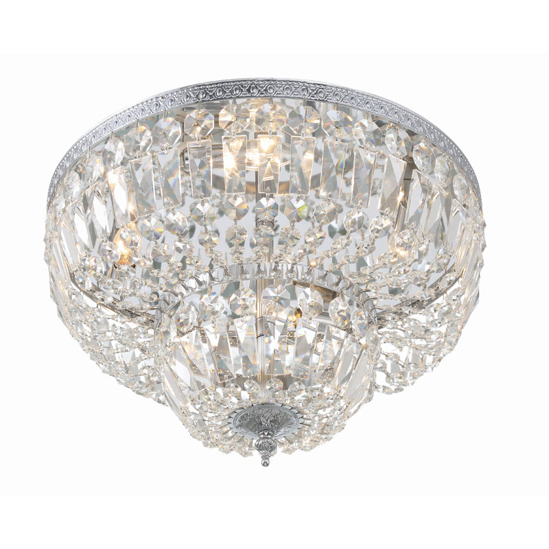 Dawanda Flush Mount, Polished Chrome, Hand Cut