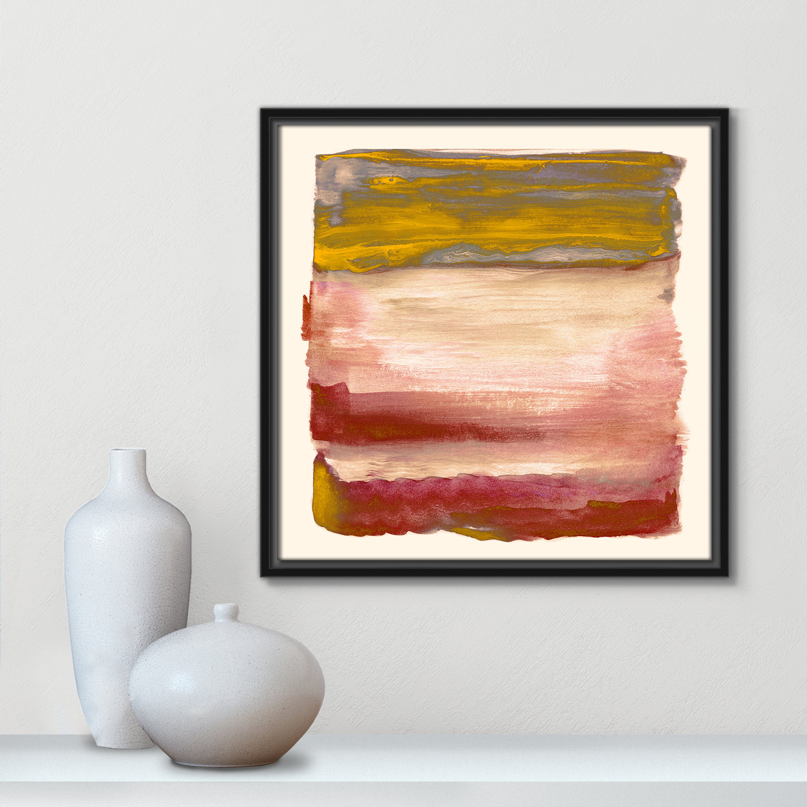 Yellow Sky I Print by Nan, 17.5" H x 17.5" W, Black