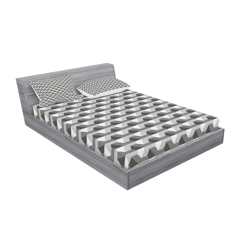 Microfiber Geometric Sheet Set, Full Sheet Set with Fitted Sheet