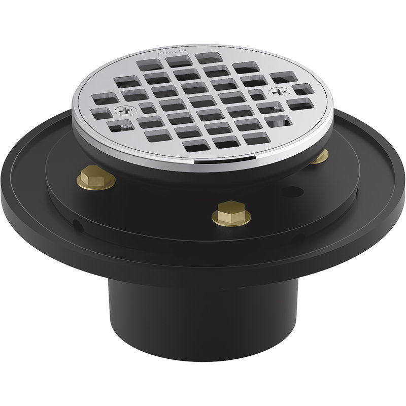Clearflo Round Brass Tile-In Shower Drain, Polished Chrome