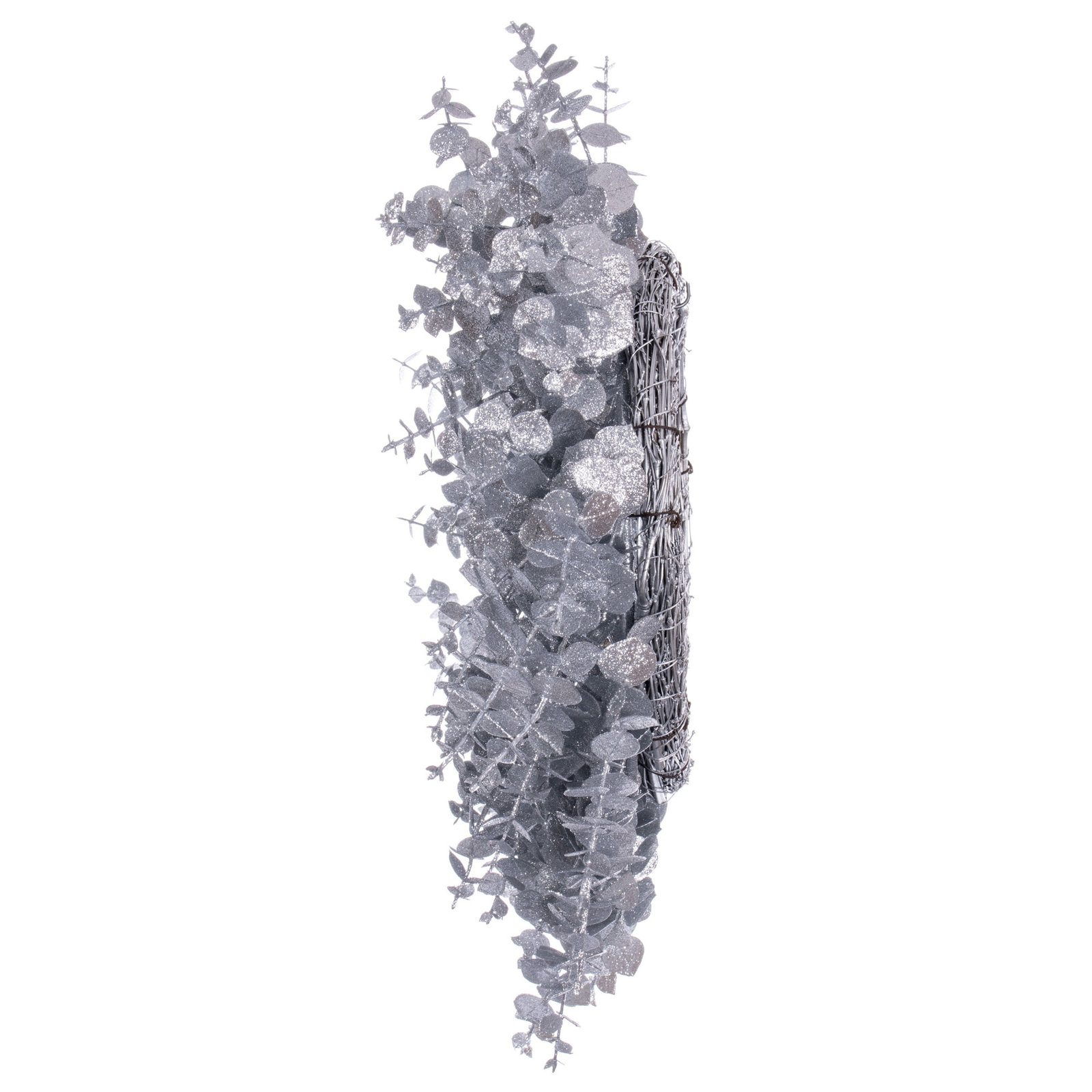Artificial 24" Eucalyptus Wreath, Silver