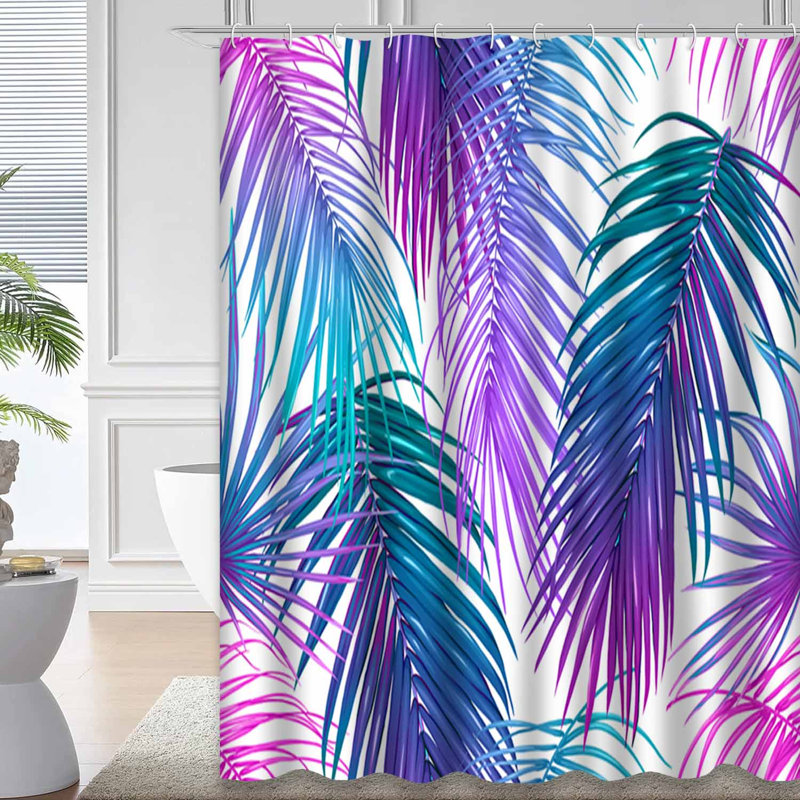 Rideau de douche Tropical Beach Leaves, L 72 po x l 84 po