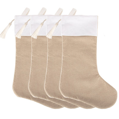 Set of 4 Christmas Stocking With Tassel