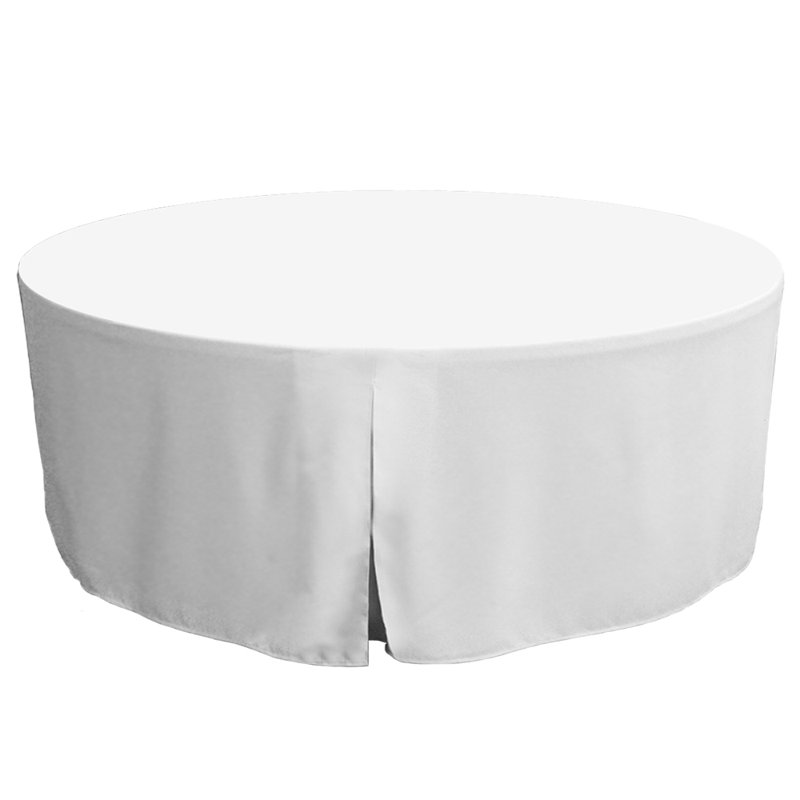 Tablevogue Round Table Cover, White, 72" L x 72" W