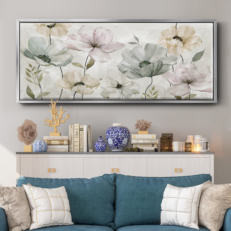 Garden Grays- Framed Canvas, 8" H x 20" W