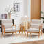 Chaise d'appoint de style moderne Mid-Century, chaises avec accoudoirs et structure en bois massif-2119591002-2119591005