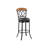 Soni Swivel Bar Height Chair, Scroll Back, Faux Leather, Black Metal-118708271