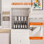 Buffet blanc durable avec 3 tiroirs et 2 compartiments de rangement, parfait pour l'organisation de la cuisine et de la salle à manger.