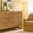 6-Drawer Double Dresser with Rattan Inlay Fronts and Faux Leather Pulls, Solid Wood Frame, Natural Modern Boho Storage-118226016