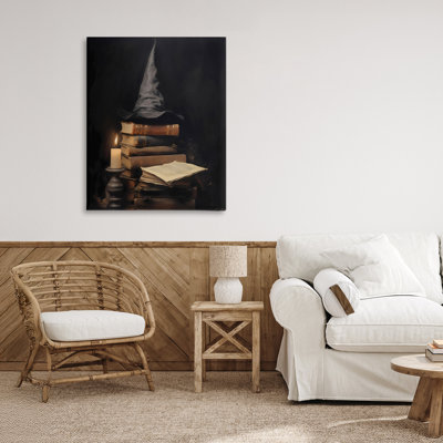 Bibliothèque et toile de chapeau de sorcière, design par LSR Design Studio