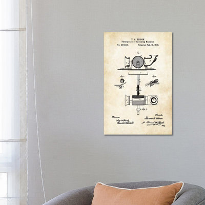 Edison Phonograph by Patent77 - Gallery-Wrapped Canvas Giclée on Canvas