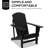 Wooden Chair For Deck, With Cup Holder. Outdoor Furniture, Garden. Black. & Fashionable Holder, Outdoor. Patio, Lawn. Classic Functional Design