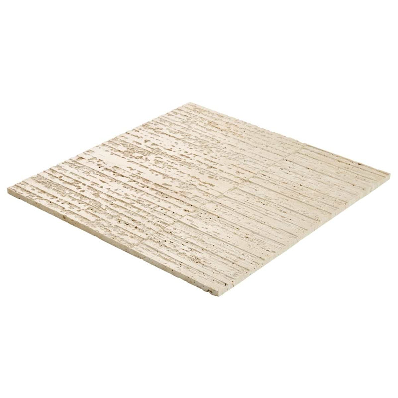 Stretto 16x16 Textured Honed Marble Wall Tile, Cream