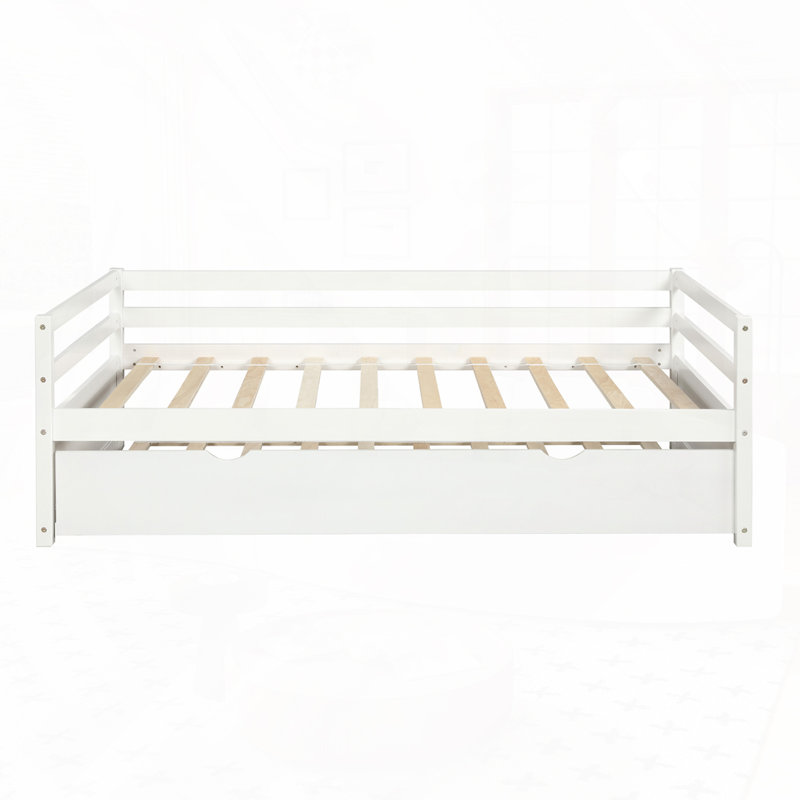 Lit de jour en bois avec couchette, Blanc