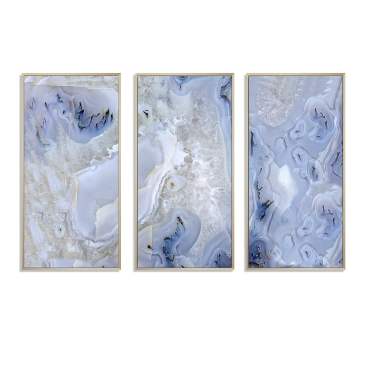 Wrought Studio Agate Stone Background Framed On Canvas 3 Pieces ...