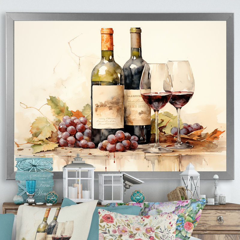 Nebbiolo Nuance sur toile, H 12 po x l 20 po x P 1 po, Cadre simple argenté