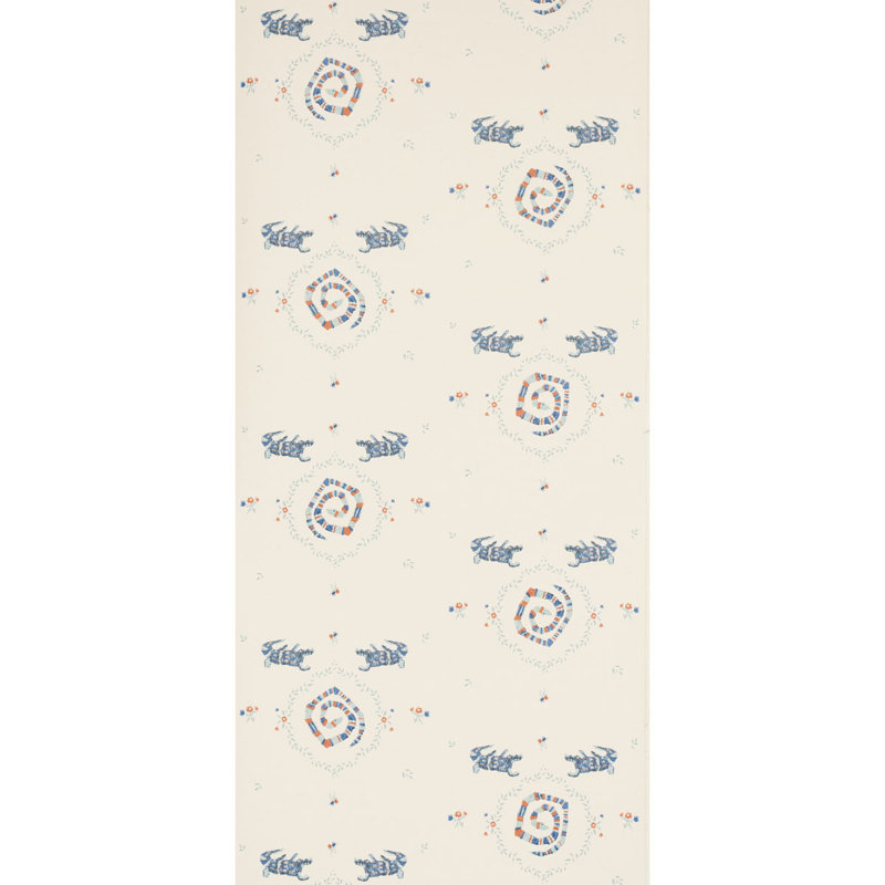 Schumacher x Backdrop Reptilia Wallpaper, Warm Blue