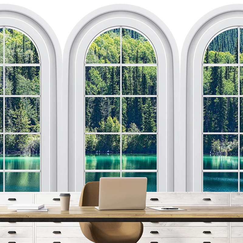 Murale nature sauvage L 5,5 pi x l 96 po Summer Pine Forest, L 100 po x L 144 po