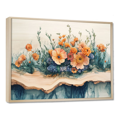 Connelly Bouquets de fleurs assorties sur une glissade en bois I - Assortiment de bouquets d'art mural