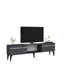 Meuble télé Catena avec option de fixation murale, anthracite et argent, 59,1 po x 17,6 po x 11,6 po Catena | Panneau de particules 100% enduit de mélamine, durable et élégant | Plusieurs tablettes, conception géométrique, parfaites pour le salon et les espaces de divertissement-108199915