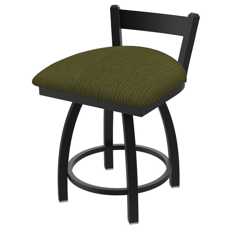 Tabouret de coiffeuse en métal Catalina, Noir froissé, Tissu-graphique perroquet