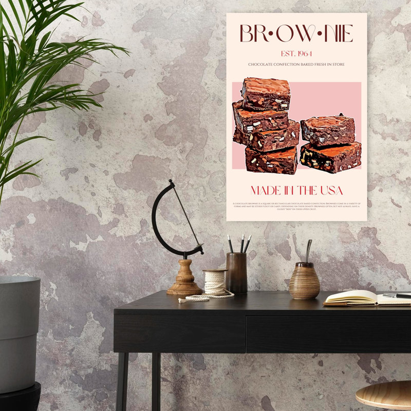 «Fresh Baked Brownies», art mural contemporain, H 24 po x l 16 po