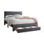 Mobilier de chambre à coucher contemporain de style contemporain en velours côtelé avec tiroir et rangement-358565750
