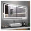 Miroir de salle de bain 60 po x 32 po à DEL avec antibuée et capteur tactile - Miroir de salle de bain mural moderne sans cadre