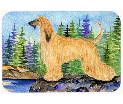 East Urban Home Afghan Hound Rectangle Glass Cutting Board