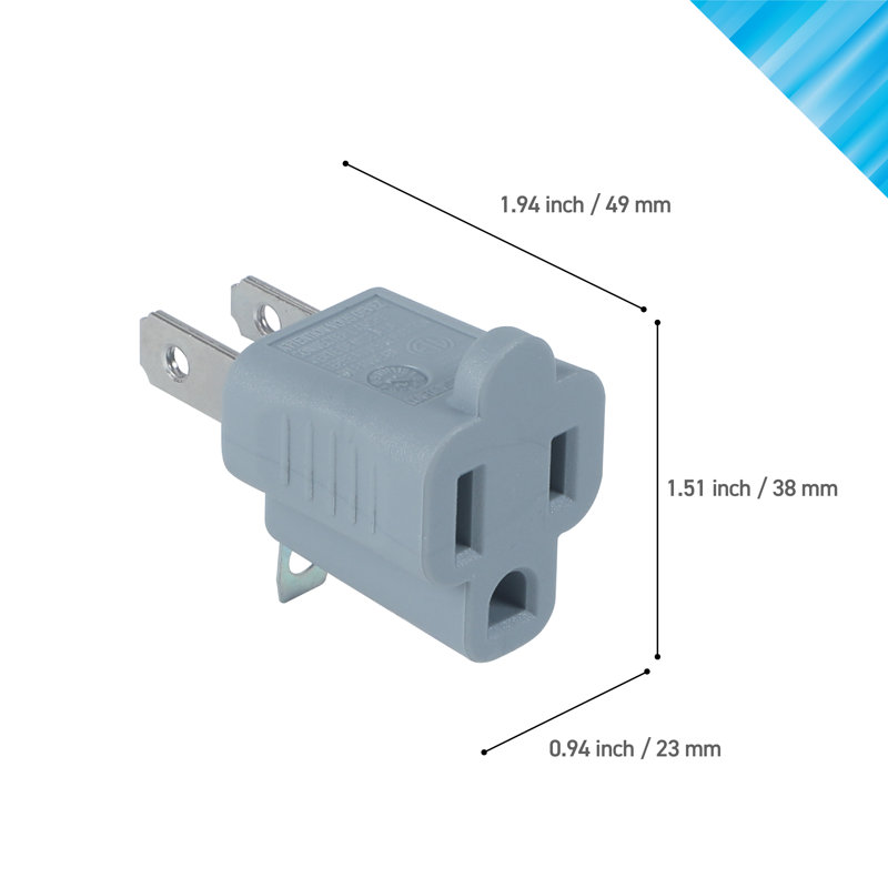CBOL Series Coby CB-5501 3 2 Prong 4 Pack Outlet Adapter, Grey