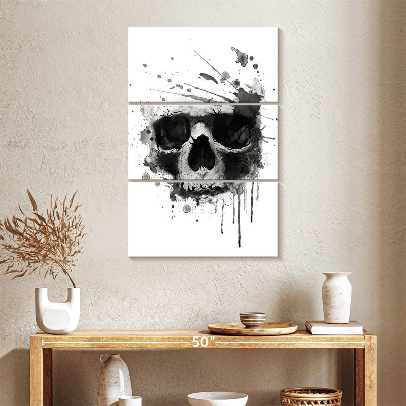 Hitzel Dark Blotted Skull, 38" H x 24" W