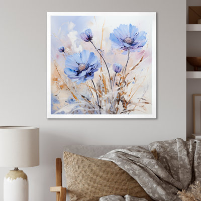 «Blue Cornflowers Charm In Winter I», reproduction sur toile