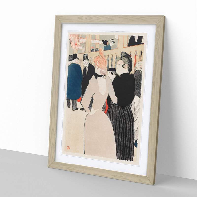La Goulue and Her Sister Vol.2 by Henri De Toulouse-Lautrec - Picture Frame Painting, 36cm H x 27cm W x 2cm D, Oak Framed