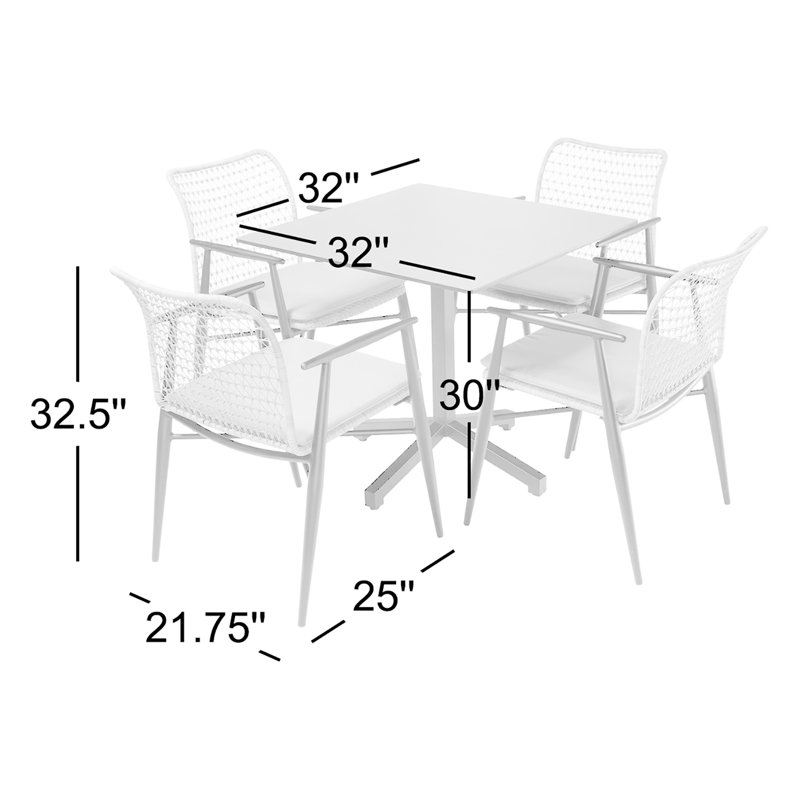 Greenport Square 4 - Person 32" Long Dining Set