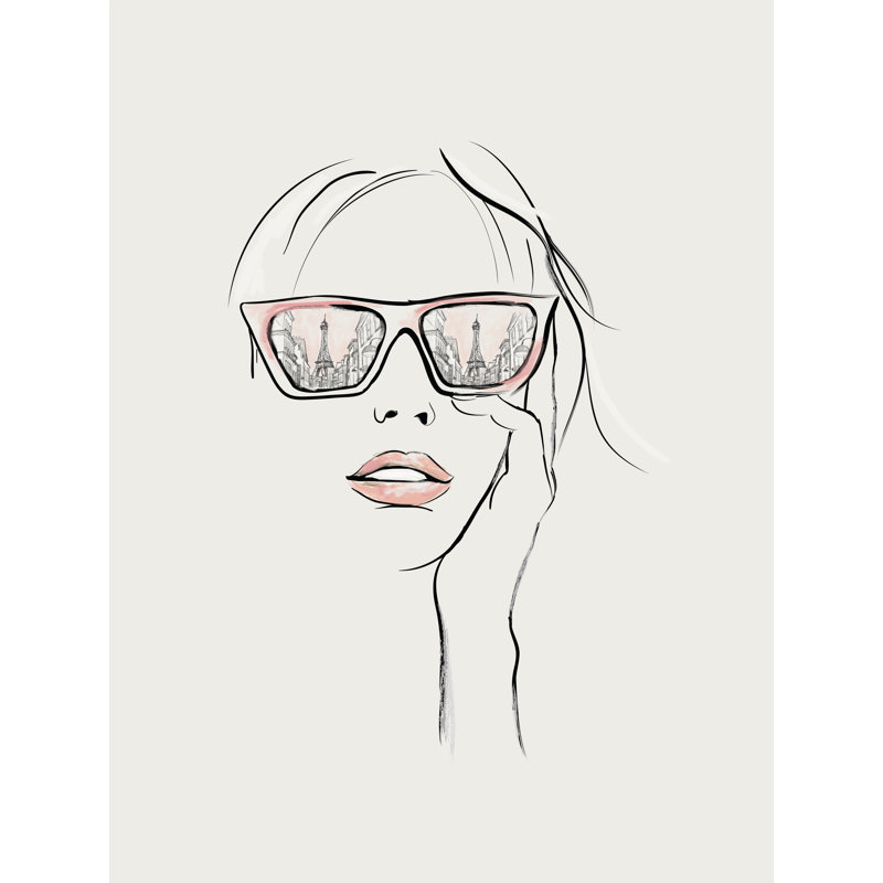 Paris Sunglasses - Painting Print, Black Floater Framed, 122cm H x 81cm W